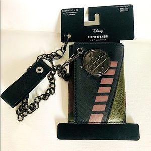 NWT Star Wars Boba Fett Trifold Chain Wallet